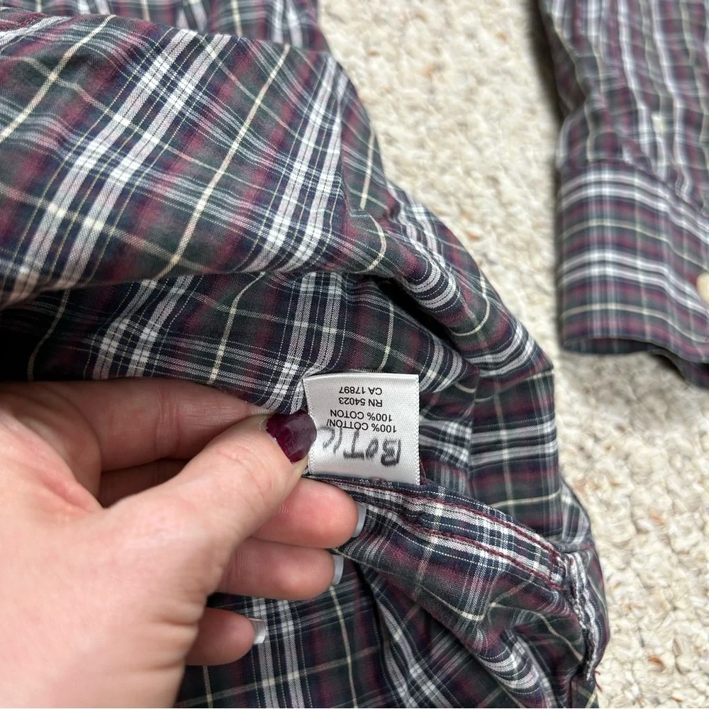 Banana Republic Plaid Dress Shirt Mens Small Cotton Button Up Collared Casual